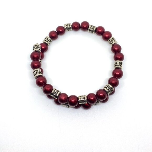 Red and Silver Adjustable Wrap Bracelet - Picture 2 of 8